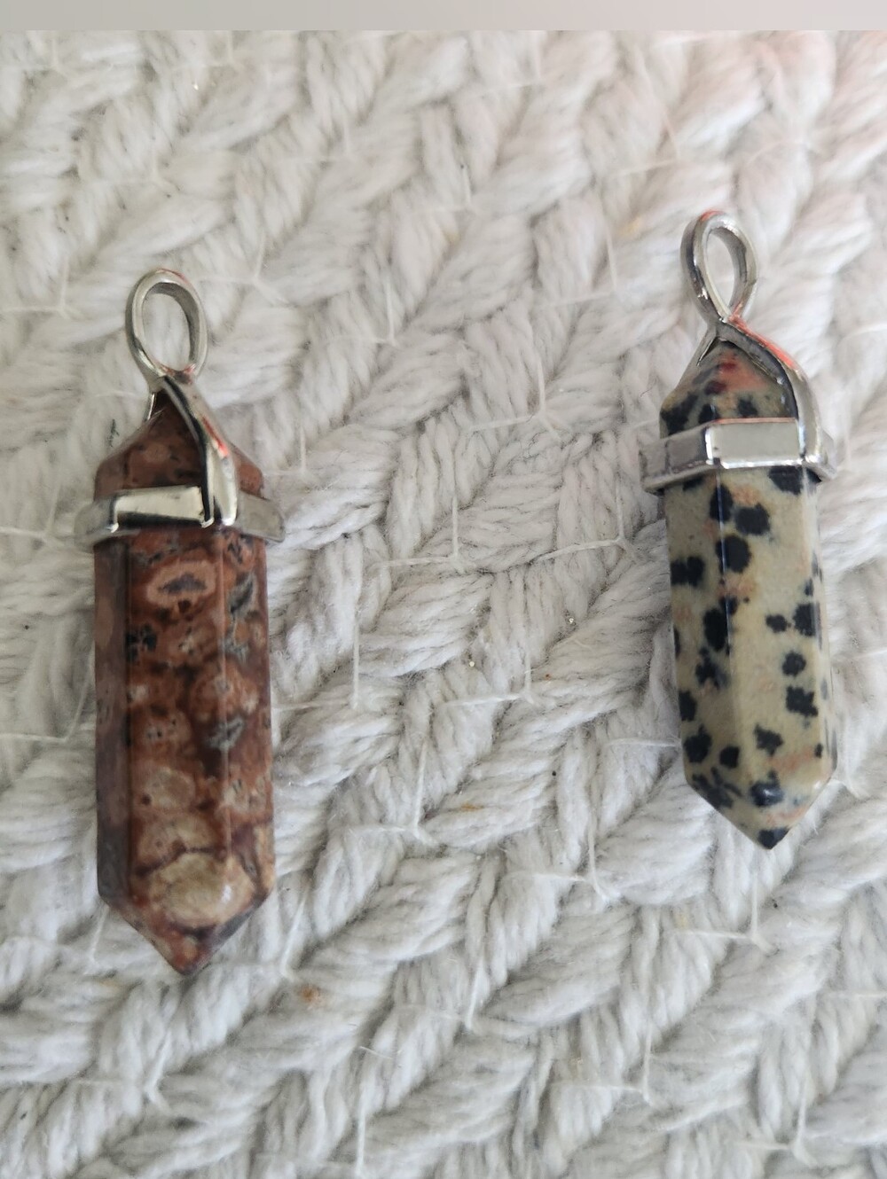 Dalmatian Jasper & Leopard Jasper Stone Pendants